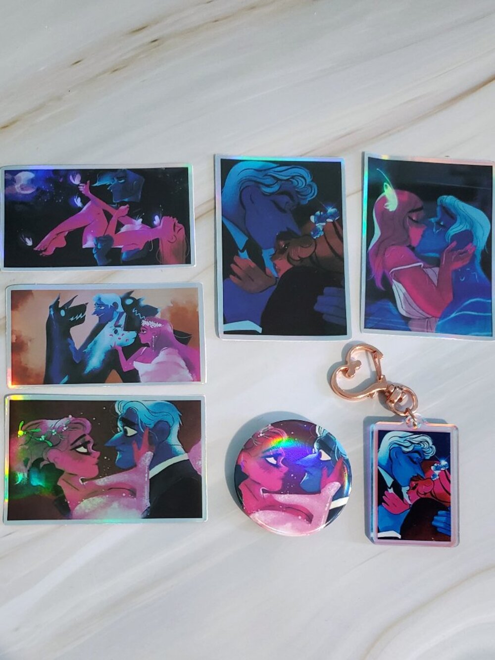 ✨$5 OFF $25 ✨ Lore Olympus Hades & Persephone Stickers Keychain Pin Button Lot💕
